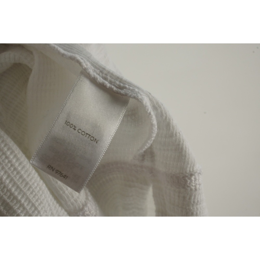 J. Jill Textured Woven Cotton Bright White Pullover Hoodie Women's Medium Pocket - Picture 6 of 7